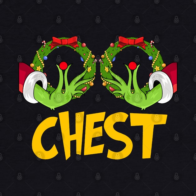 Chest Nuts Christmas Funny Matching Couple Chest by Chea Shepherd